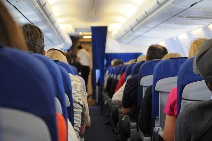 Airplane Aisle During Flight