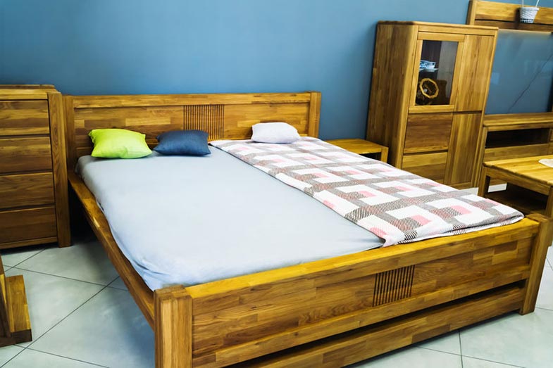 Oak Wood Bed Frame